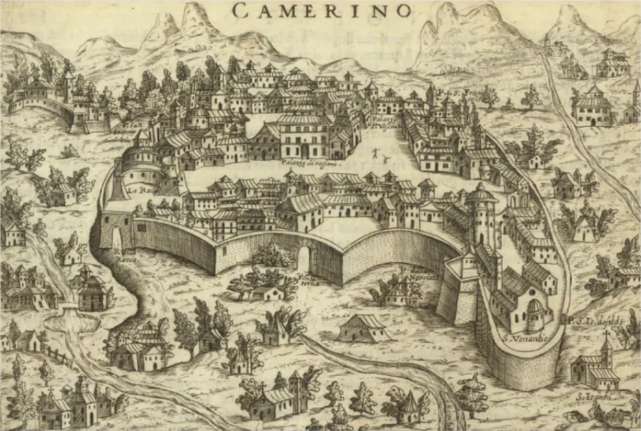 mappa antica della marca di camerino